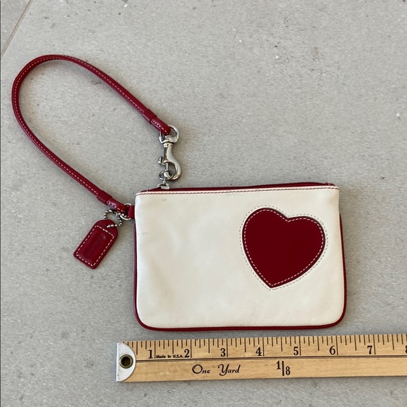 Coach Handbags - Red and White Heart Wristlet